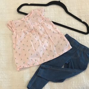 Carter's 9 mos girl's tunic and leggings